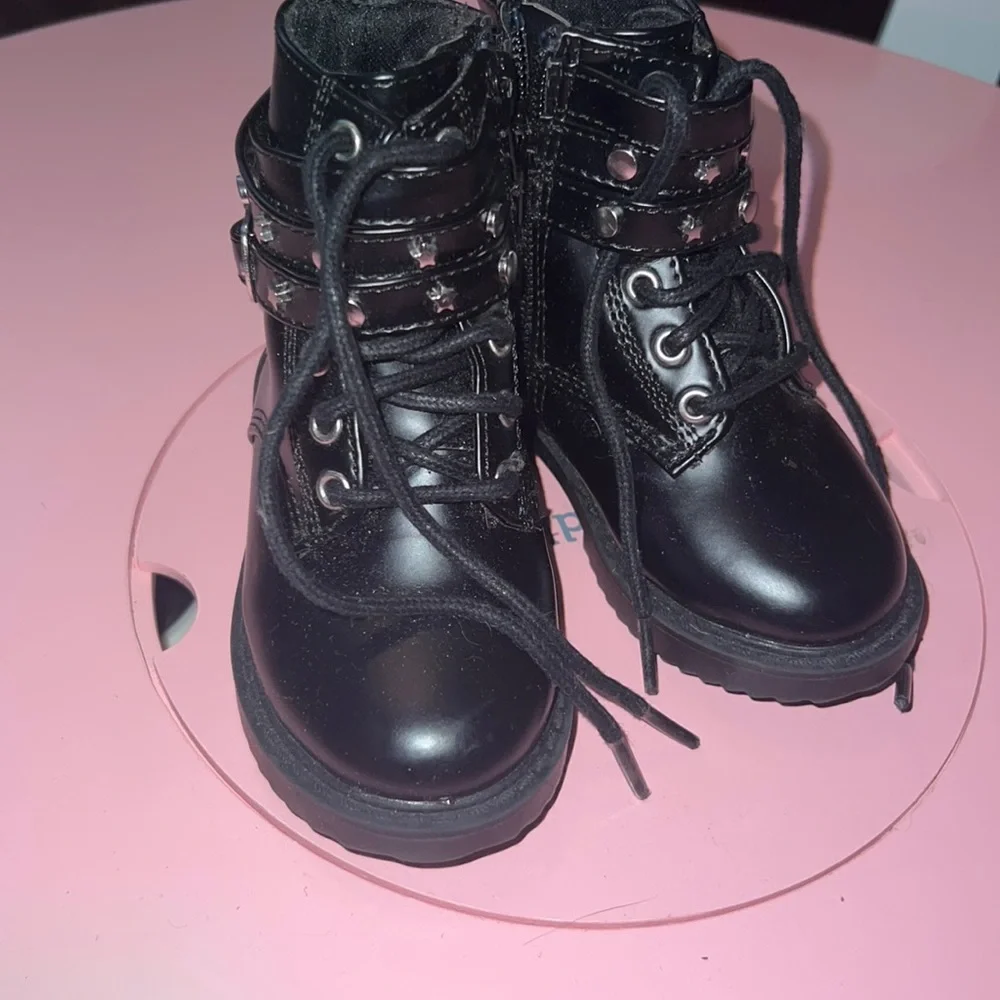 **New Item In! Toddler Black Lace-Up Combat Boots